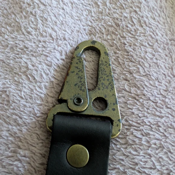 Portland Leather Black Strap with Brass Accents - Picture 2 of 4